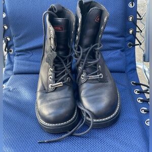Harley-Davidson Women’s Black Leather Lace Up  Combat Riding Boots Sz 7.5